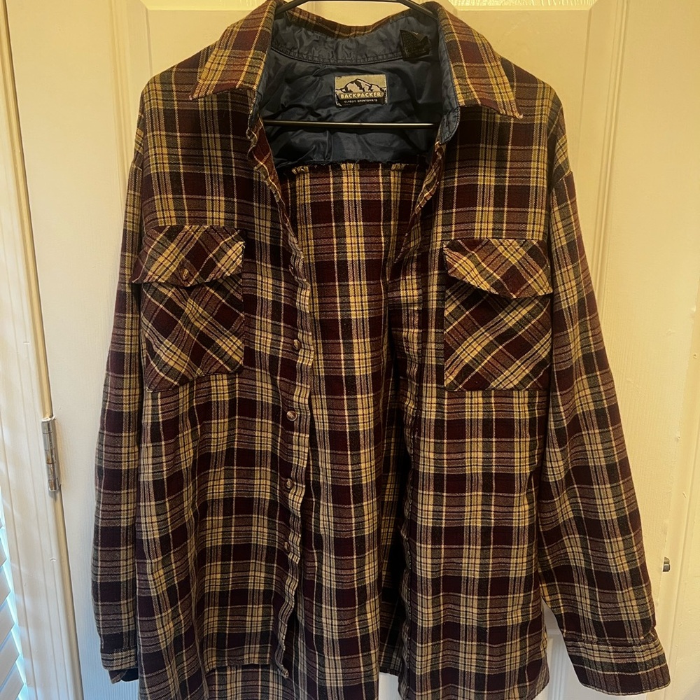 Vintage Burgundy Plaid Flannel